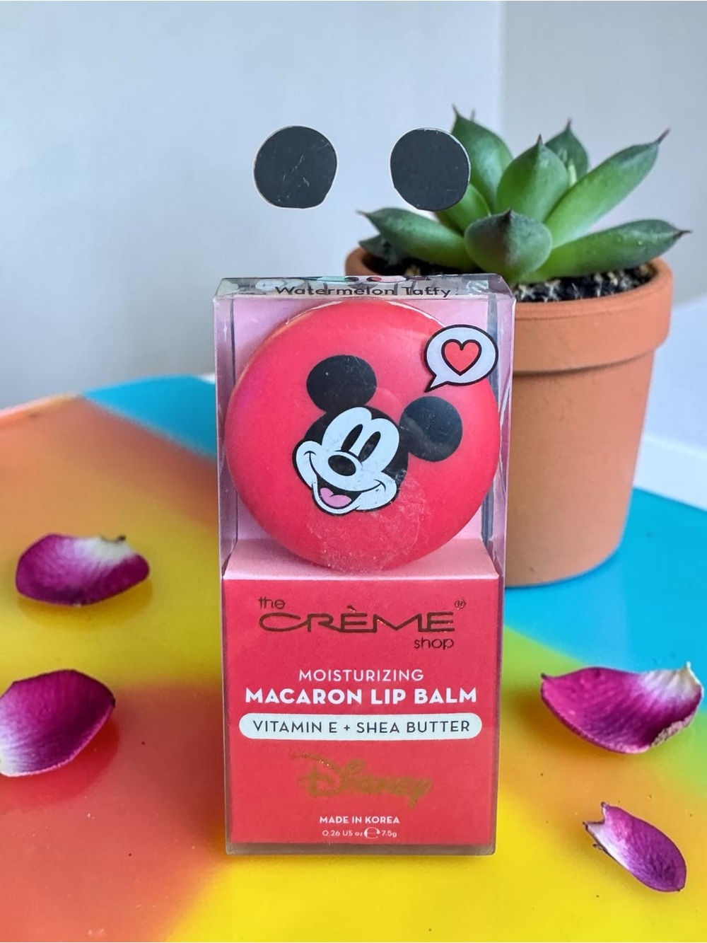 The Crème Shop x Disney Mickey Mouse Macaron Lip Balm – Watermelon Taffy